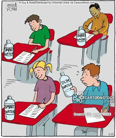 Student in the middle of an exam realises he has accidentally picked up dumb water.